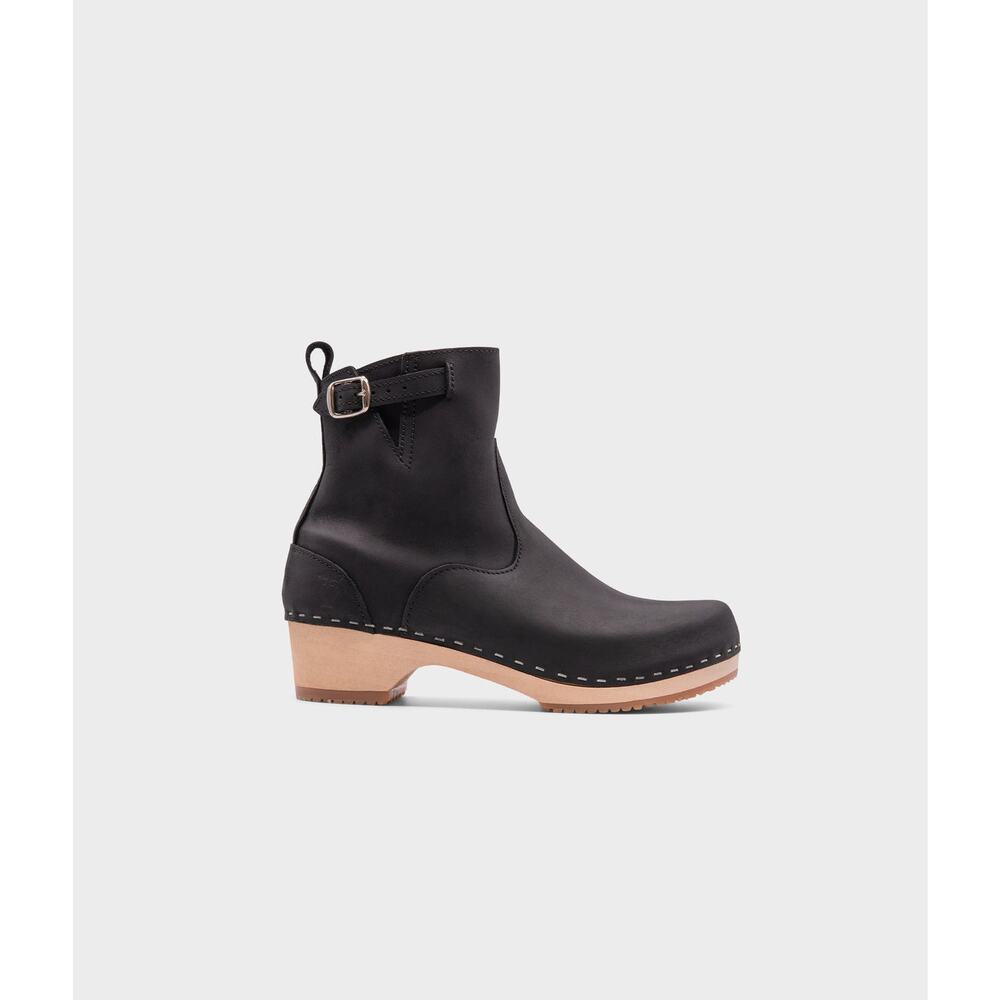 Sandgrens New York Log Clog Leather Boots Sz 41 / 10/10.5